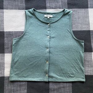 Madewell cropped button down tank top